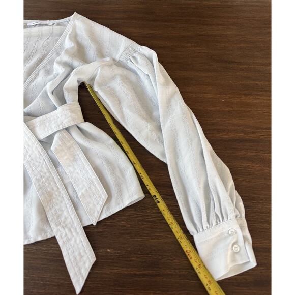 SAMSOE Light Blue Wrap Blouse - Picture 6 of 9